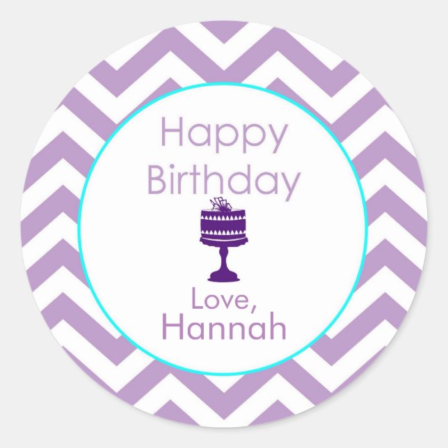 Adesivo Vinhetas de aniversário personalizadas Violet Chev (Frente)