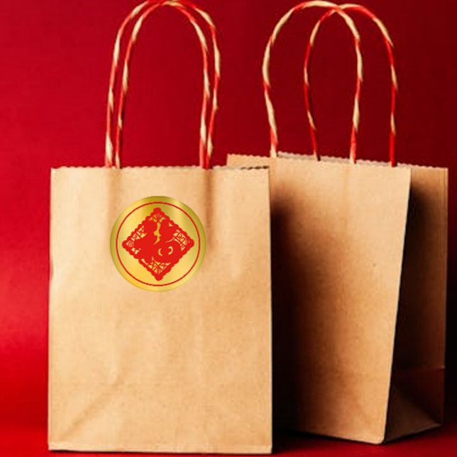 Adesivo Vinhetas de Ano Novo da Fortuna Festiva Chinesa (Criador carregado)