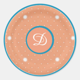 Adesivo Vinhetas de Aqua e Monograma de Coral