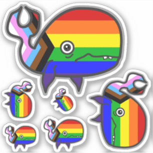 Adesivo Vinhetas de baleia ansiosas, mas orgulhosas