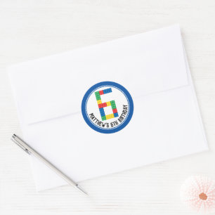 Adesivo Vinhetas de Bloco de Construção para 6