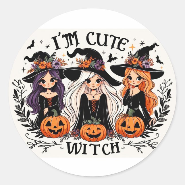 Adesivo Vinhetas de bruxas bonitas (Frente)