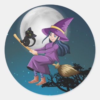 Adesivo Vinhetas de bruxas do Halloween