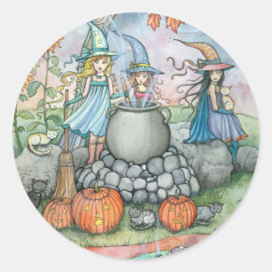 Adesivo Vinhetas de bruxas do Halloween por Molly Harrison