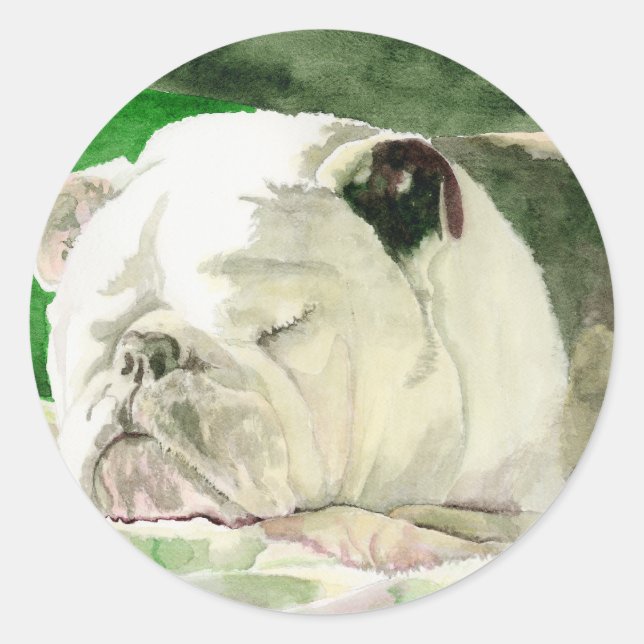 Adesivo Vinhetas de Buldogue Dormindo (Frente)