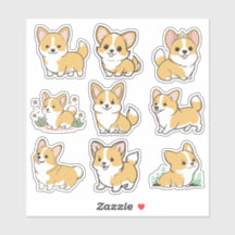 Vinhetas de Cachorro de Corgi-Chibi