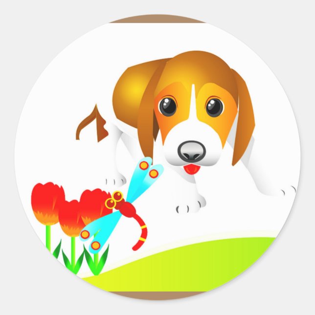 Adesivo Vinhetas de cães. (Frente)
