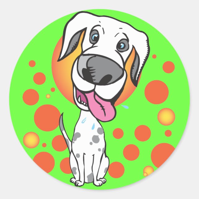 Adesivo Vinhetas de cães cortantes (Frente)