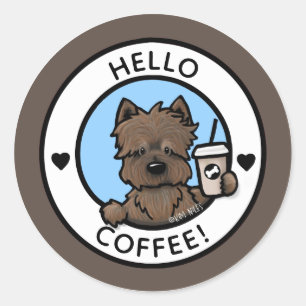 Adesivo Vinhetas de café de Terrier Cairn