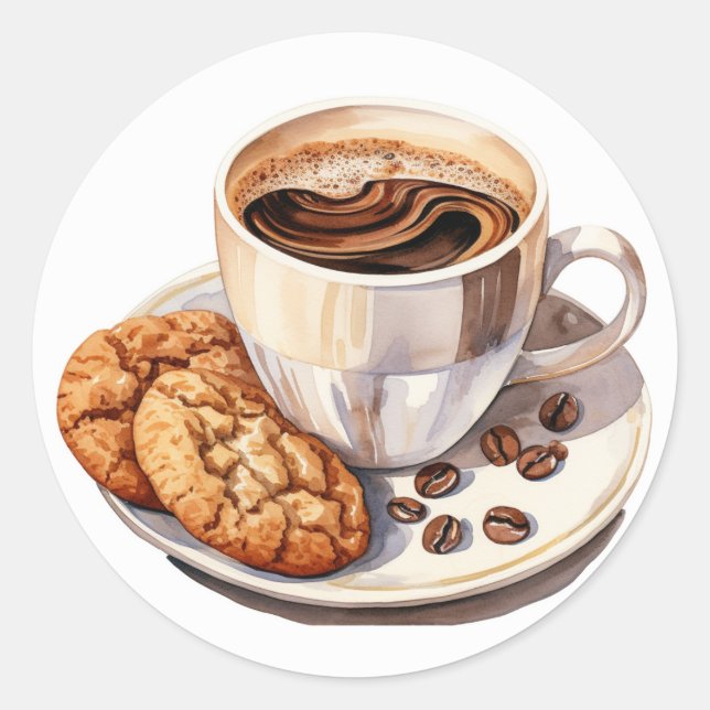 Adesivo Vinhetas de café e de cookies (Frente)