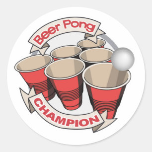 Adesivo Vinhetas de campeão de cerveja-pong