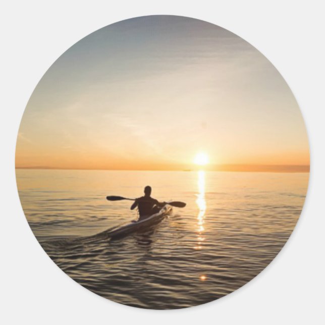 Adesivo Vinhetas de canoa de Oceano Sunset Kayak (Frente)