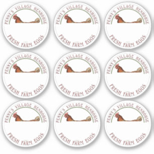 Adesivo Vinhetas de cartão de ovos de 2" de plástico com c