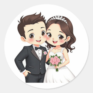 Adesivo Vinhetas de Casal de Casamento Whimsical