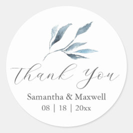 Adesivo Vinhetas De Casamento Botânico Obrigado Simples