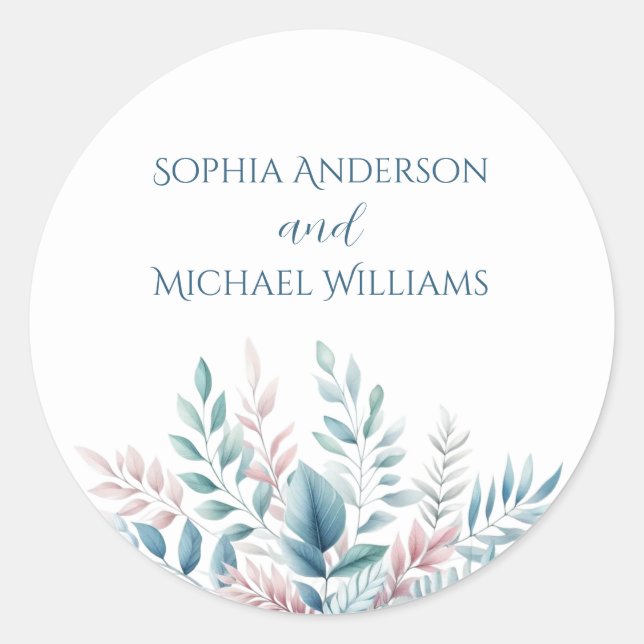 Adesivo Vinhetas De Casamento Botânico Pastel- Vedantes De (Frente)