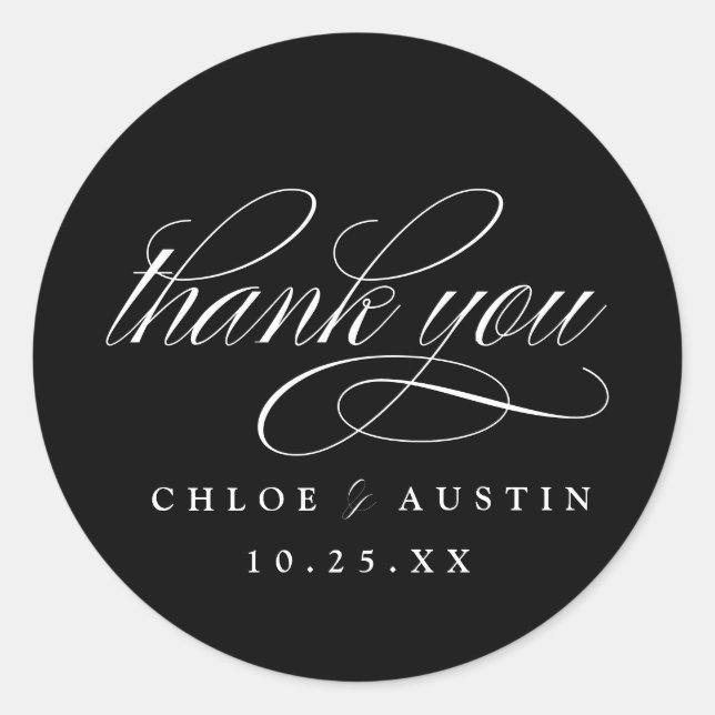 Adesivo Vinhetas de Casamento Branco Negro para Caligrafia (Frente)