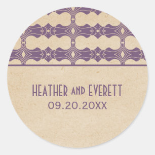 Adesivo Vinhetas de Casamento com Deco de Arte Roxo