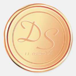 Adesivo Vinhetas de Casamento de Cascas de Cera Dourada Mo