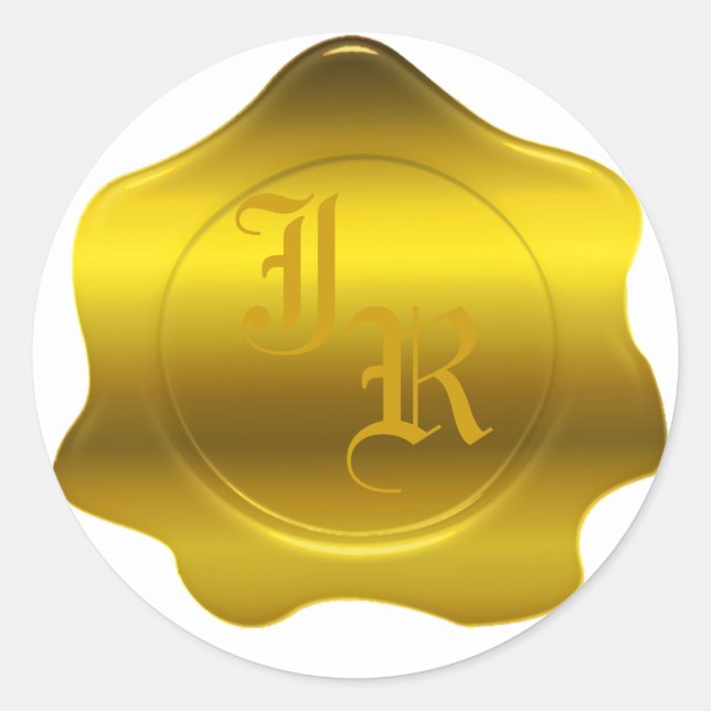 Adesivo Vinhetas de Casamento de Cascas de Cera Monograma (Frente)