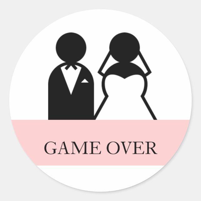 Adesivo Vinhetas de Casamento de Clipart do Game Over Nove (Frente)