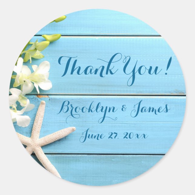 Adesivo Vinhetas De Casamento De Estrelas Redondas Com Orq (Frente)