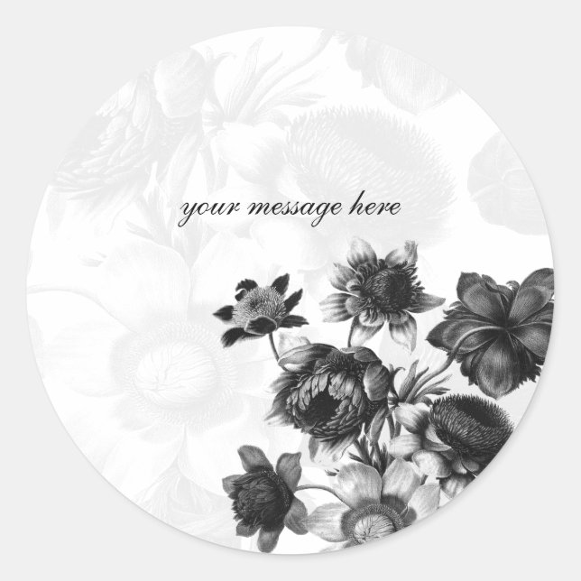 Adesivo Vinhetas De Casamento De Flores Elegantes (Frente)