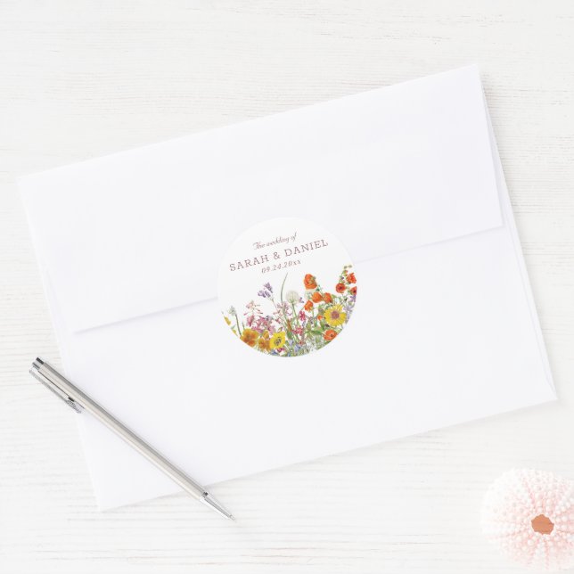 Adesivo Vinhetas de Casamento de Flores - Flower Envelope  (Envelope)