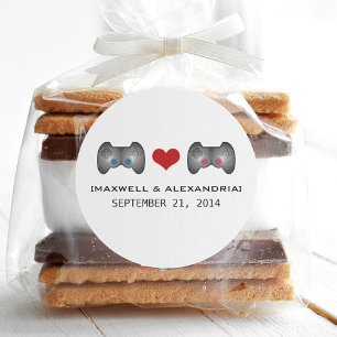 Adesivo Vinhetas de Casamento de Jogador Cor-de-Rosa Azul