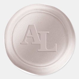 Adesivo Vinhetas de Casamento de Linen Beige Wax Seal Mono