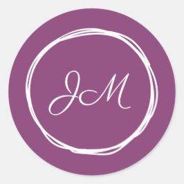 Adesivo Vinhetas de Casamento de Monograma Roxo