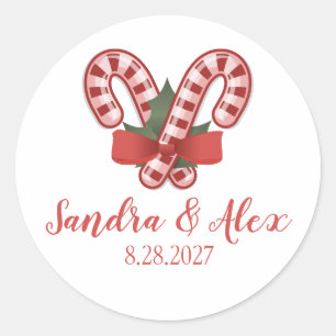 Adesivo Vinhetas de Casamento de Natal Personalizadas Cand