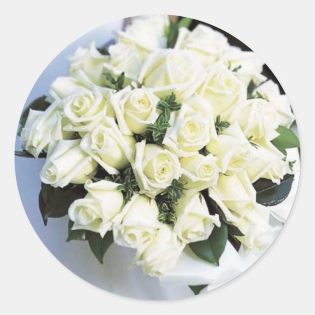Adesivo Vinhetas De Casamento De Rosa Branca (Frente)