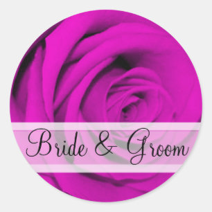 Adesivo Vinhetas de Casamento de Rosa Roxo Elegante