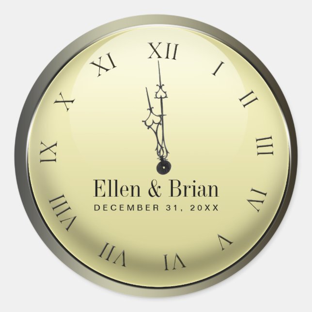 Adesivo Vinhetas de Casamento de Véspera de Ano Novo (Frente)