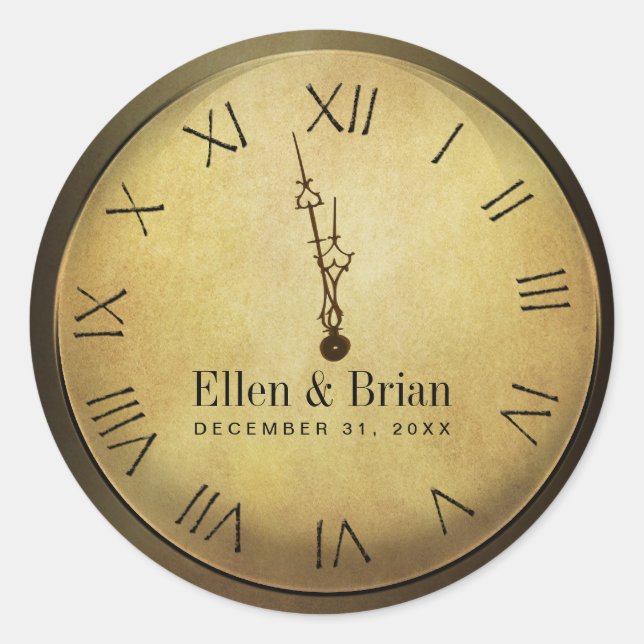 Adesivo Vinhetas de Casamento de Véspera de Ano Novo (Frente)