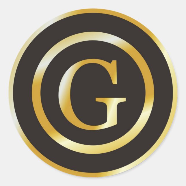 Adesivo Vinhetas de Casamento do Monograma Dourado G Inici (Frente)