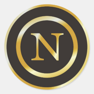 Adesivo Vinhetas de Casamento do Monograma Dourado inicial