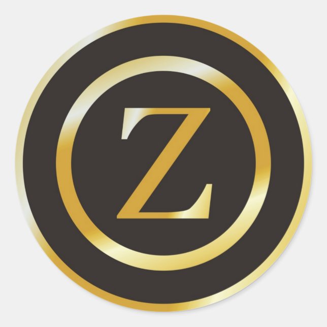 Adesivo Vinhetas de Casamento do Monograma Dourado Z Inici (Frente)