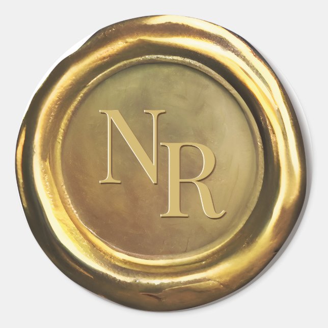 Adesivo Vinhetas de Casamento Douradas de cera com colagem (Frente)