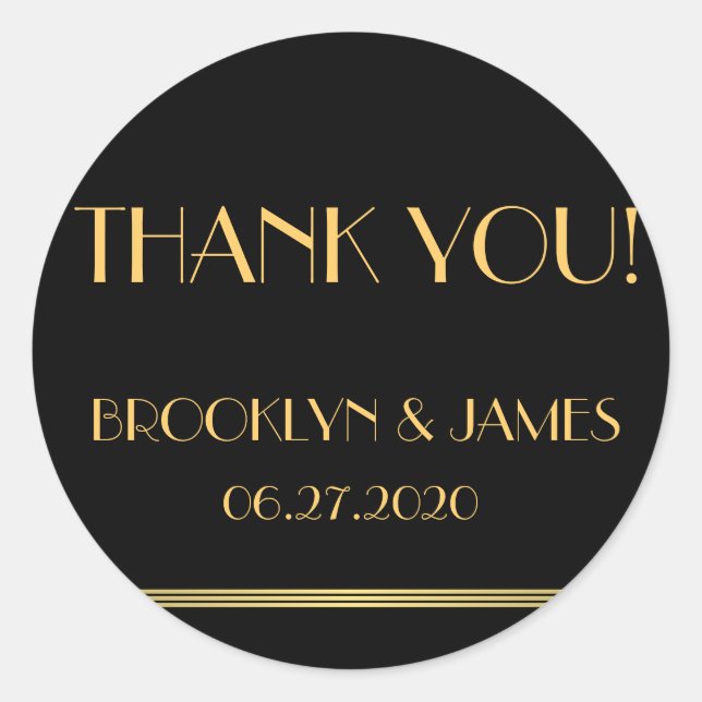 Adesivo Vinhetas De Casamento Dourado E Excelente Negro (Frente)