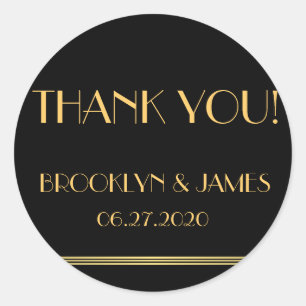 Adesivo Vinhetas De Casamento Dourado E Excelente Negro