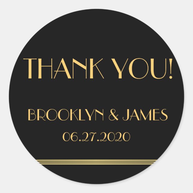 Adesivo Vinhetas De Casamento Dourado E Excelente Negro (Frente)