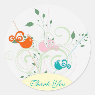 Adesivo Vinhetas de casamento e aves