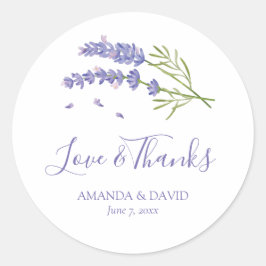 Adesivo Vinhetas de Casamento Floral de Lavanda Roxo Elega