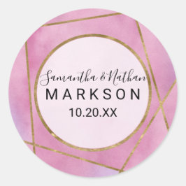 Adesivo Vinhetas de Casamento Geológico Dourado Violeta Ro