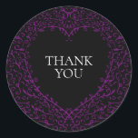 Adesivo Vinhetas de Casamento Gótico de Coração Púrpura e<br><div class="desc">Nossos belos adesivos góticos de coração roxo e preto são escuros,  mas adoráveis com nosso design de rolagem artístico. Eles foram projetados em uma coleção de vários itens para que todo o seu casamento possa ser coordenado com o mesmo estilo!</div>