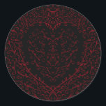 Adesivo Vinhetas de Casamento Gótico de Coração Vermelho e<br><div class="desc">Nossos lindos Sticks de Casamento Gótico do Coração Vermelho e Negro são escuros,  mas adoráveis com nosso design de rolagem artístico. Eles foram projetados em uma coleção de vários itens para que todo o seu casamento possa ser coordenado com o mesmo estilo!</div>