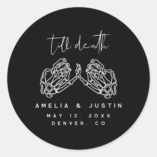 Adesivo Vinhetas De Casamento Gótico Do Halloween (Frente)