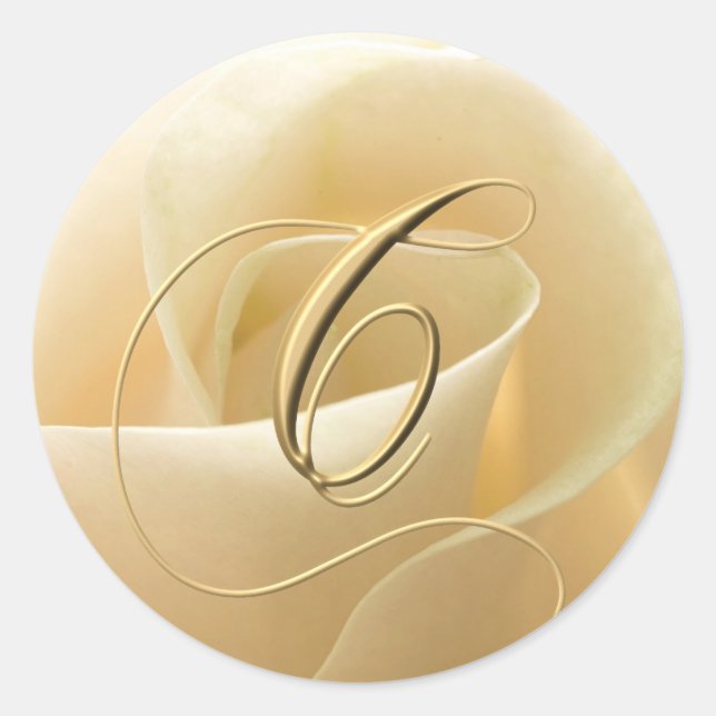 Adesivo Vinhetas de Casamento Monograma - letra C (Frente)